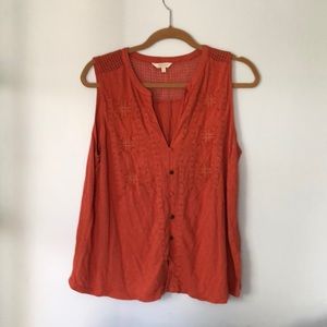 Woman’s shirt, L, lucky brand, coral